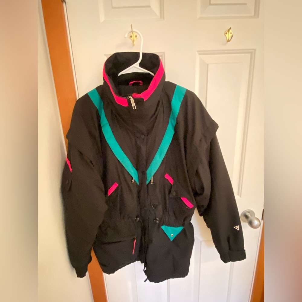 vintage 80s black ski jacket like new NWOT